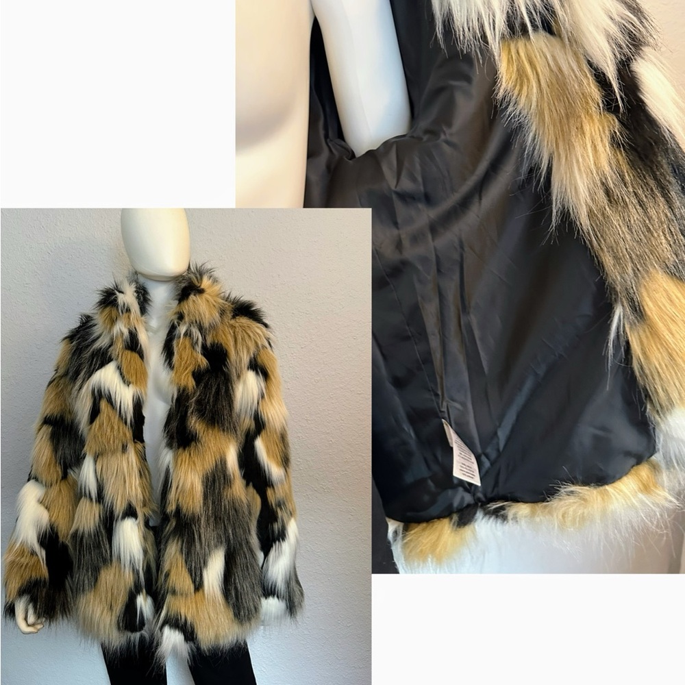 NWT MICHAEL MICHAEL KORS FAUX FUR COAT - Picture 4 of 11